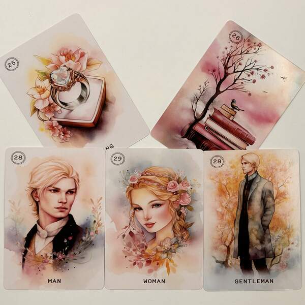 Sweet Floral Oracle Tarot Card Deck, Party Divination Game Cards, Outdoor Camping Gathering Entertainment Gifts
