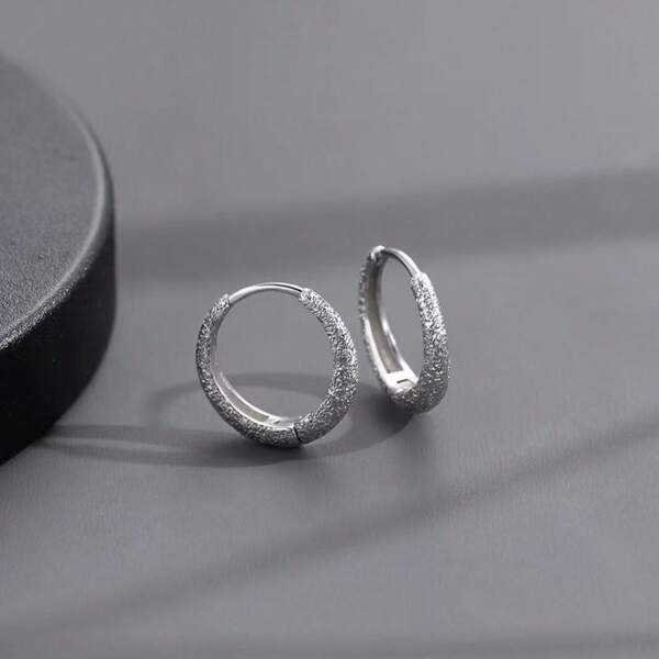 Valentine's Day Stud Earrings - Celestial Starry Sky Design In Silver Plated Brass (Gift For Her)