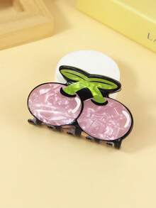 1 件女士卡通樱桃图案 PVC 发夹，日常使用的装饰头饰，创意礼物，适合女孩的时尚发饰优雅发夹 - 彩色 - 查看 6