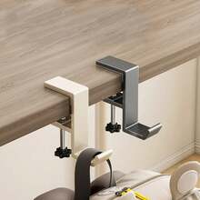 Gancho para colgar sin perforaciones, bolsa colgante lateral para escritorio de estudiante, artefacto, soportes para bolsosóvilesíbles, gancho de mesa multifuncional - Gris 1 - Ver 1