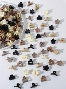 10/20/30 Stück minimalistisches Haarclip Set - gemischte Farben, blumig und rechteckig, süße matter Kunststoff Haarclips, verschiedene Mini Haargummis und Dutt Haarzubehör [zufällig gemischt] Schönheit Haarspangen