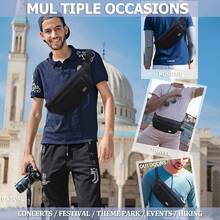 Entchin Fanny Pack Women Men,Crossbody Belt Bag With 4-Zipper Pockets,Adjustable Waist Bag Pack,One Of Most Popular Travel Essential Gifts Walking,Traveling,Cycling - 大號黑色 - 查看 7
