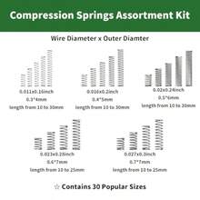 300PCS Compression Springs Assortment Kit 23 Different Sizes 304 Stainless Steel Small Springs Set Mechanical Metal Mini Spring For DIY Repairs Project - As Pic - View 5
