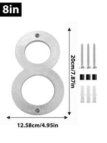 Números de dirección modernos en 3D, negros e impermeables - Placas de puerta exteriores de fácil instalación para el hogar, el garaje y el buzón, de 8" | Plástico resistente, resistente a la intemperie, fácil instalación, decoración moderna del hogar, señalización resistente a la intemperie | Placas de dirección modernas | Números resistentes a la intemperie, decoración de pared exterior