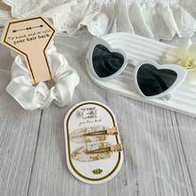 6 قطع / مجموعة هدية اقتراح للجدات في موسم الزفاف، مجموعة متنوعة الألوان من مشابك الشعر المرصعة بالراين و نظارات بشكل قلب وأقراط لؤلؤية وكبك شعر ذهبي، مجموعة كاملة تناسب التنسيق الزفاف - متعدد الألوان - مشاهدة 3