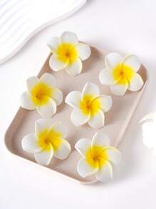 12 pièces/6 pièces/5 pièces/2 pièces Ensemble de pinces à cheveux en plumeria artificiel bohème, accessoires pour vacances d'été, convient aux femmes, adolescentes, étudiantes, filles, vacances à la plage, utilisation quotidienne, pince plate, barrette, pinces à cheveux, fournitures scolaires