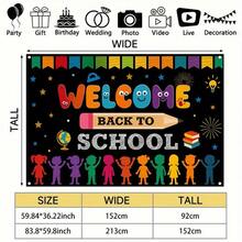1 pieza, Fondo de anuncio decorativo de bienvenida de vuelta el primer día - Multicolor-6 - Ver 4
