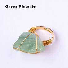 1 pièce Bague en pierre de cristal brut naturel, bande ouverte réglable, bijoux faits main, style vacances élégant, cadeau unique aux textures irrégulières