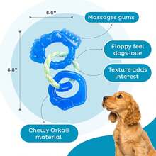 Outward Hound Cutie Chewies Hedgehog Dental Dog Chew Toy, Blue - Nha khoa - Xem 4