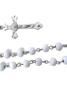 12 Handmade Incense Rosary Necklaces Featuring The Cross Of Our Lady Of Guadalupe, Each Comes With A Box, Suitable For First Holy Communion, Weddings, Christmas Gifts, And Birthday Party Keepsakes. - White - 12 Pieces - View 6