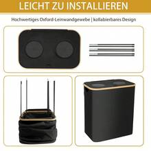OrdoVault Bộ 3 thùng rác 36,98 gal, kèm 2 túi tái sử dụng, giỏ đựng đồ đa chức năng, dung tích lớn, có thể gập lại, giỏ đựng đồ hai lớp, thích hợp đựng chai lọ, thủy tinh, giấy, nhựa và kim loại, thùng rác hình chữ nhật hiện đại, giỏ đựng đồ giặt - Nhiều màu - Xem 4