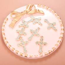20 Pcs Rhinestones Alloy Cross Religious Virgin Our Lady Of Guadalupe Mary Rosary Beads Charms For DIY Necklace Bracelet Making