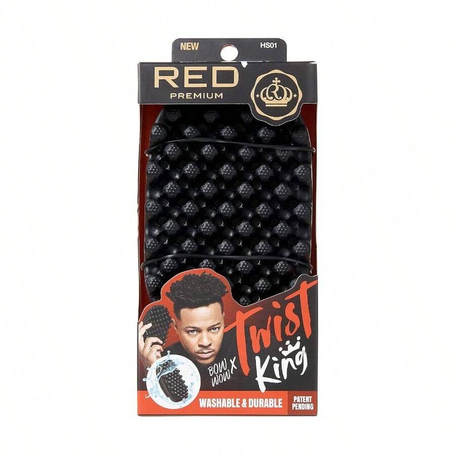 New ReleasesRED By Kiss BowWow Twist King Premium Luxury Twist Styler Comb Brush Durable Washable Alternative For Sponge For Barbers And Daily Use Ideal For Afro Curly Coiled 4C Hair - Black - View 1
