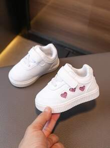 1 paire de chaussures de marche souples et confortables pour tout-petits, chaussures blanches simples pour enfants pour la vie quotidienne et les déplacements