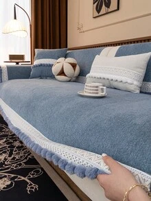 1 件四季沙发垫套,现代简约防滑沙发座椅保护套,防尘可洗沙发套,蓝色清新时尚,柔软防褪色,宠物友好,适合 L 型沙发和 1/2/3/4 座沙发 - 藍色 - 查看 8