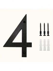 Números de dirección modernos en 3D, negros e impermeables - Placas de puerta exteriores de fácil instalación para el hogar, el garaje y el buzón, de 8" | Plástico resistente, resistente a la intemperie, fácil instalación, decoración moderna del hogar, señalización resistente a la intemperie | Placas de dirección modernas | Números resistentes a la intemperie, decoración de pared exterior