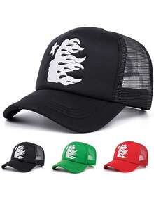 Five-Pointed Star Figure Three-Dimensional Embroidered Sponge Baseball Cap, Men's And Women's Outdoor Sports Event Casual Cap, American Truck Driver Cap, Hip-Hop - 黑色 - 查看 1