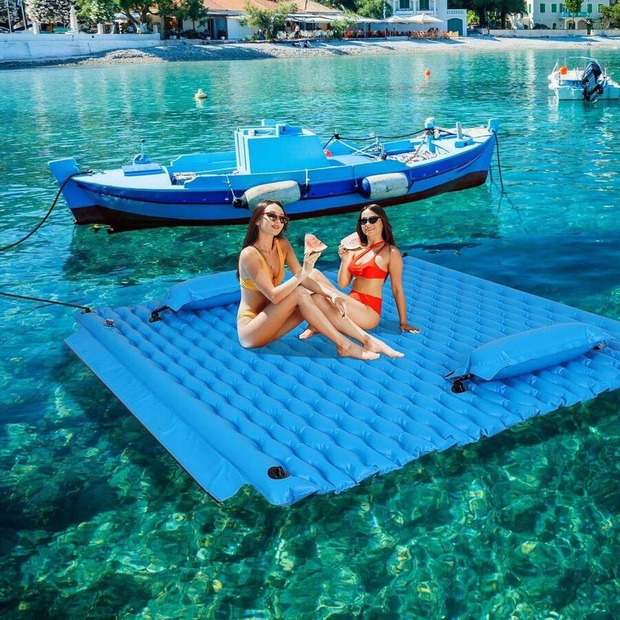 Balsa inflable de 72 pulgadas para piscina o lago con cabezal y almohada - 1 - Ver 1