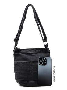 حقيبة ذات كتف واحد جينز عصرية متعددة الاستخدامات ، حقيبة كتف ، حقيبة عبر الجسم ، حقيبة الهاتف