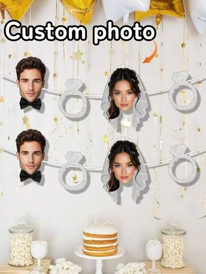 7/14/21pc Custom Groom Bride Bachelorette Banner, Printable Bride To Be Decor Banner Photo, Custom Bachelorette Party Decoration, Bridal Shower Photo Garland,Personalized Gifts, Holiday Decorations,Art Activities For Children,Party Top