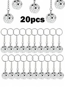 5/10/20pcs Sparkling Mini Disco Ball Pendant Key Chain Charms Set, Glitter Bag Accessories For Party Decoration, Multipurpose Phone Charm, Backpack Handbag Car Key Earphone Box Decor, Party Favor Gifts For Guests, Suitable For Retro Party Disco Theme, Concerts, Weddings, Graduations, Anniversaries, Christmas Tree Decorations, Thanksgiving Small Gifts