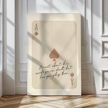 1 pieza Póster de pared de decoración con diseño de as de espadas retro, con cita inspiradora, decoración de pared de carta de as beige Tre26 - Multicolor - Ver 2