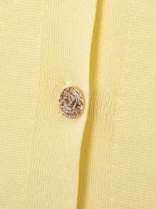 Collection d'été DEEKA - Tenue de remise de diplôme femme en tricot à manches courtes couleur jaune beurre