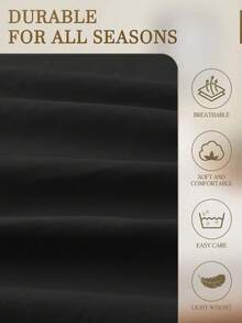 1pc 100% Waterproof TPU Bottom Solid Black Fitted Sheet, Mattress Protector Cover, Soft & Breathable, Fits Twin, Full, Queen, King Size Beds - Up To 11.8" Deep Pocket, Wrinkle-Resistant, Machine Washable, Suitable For Dorms, Guest Rooms, Back To School Bedding - Black - View 4