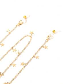 Bộ 1 chiếc dây đeo kính kim loại hình ngôi sao thiết kế tối giản, dây đeo kính nữ, dây đeo kính thời trang du lịch, dây đeo kính chống trượt thời trang, dây đeo kính chống trượt bằng silicon, dây cố định khẩu trang, quà tặng cho bạn bè. - Vàng - Xem 3