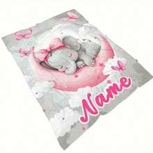1 Peça Cobertor Personalizado com Foto/Nome - Flanela Bege Suave, Impressão Digital, Cinza Claro, Padrão de Elefante e Borboleta Rosa, Perfeito para Presente Personalizado, Decoração de Quarto e Noite Aconchegante, Durável, Respirável, Leve, Lavável, Engraçado, Fofo, Amor, Macio, Confortável, Elegante, Simples, Personalizado, Único, Presentes Ideais para Ele, Presentes Ideais para Ela, Ele, Ela, Namorado, Namorada, Pai, Mãe, Família, Amigos, para Aniversários, para o Dia das Mães, para Aniversários, para o Dia dos Namorados, para a Formatura, para o Dia dos Pais, para Casamentos, para Inauguração da Casa, Sofá, Cama, Carro, Sala de Chá, Quarto, Banheiro, Sala de Estar, Sala de Jantar