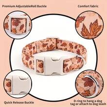 A Dog Collar With Orange Maple Leaves, Suitable For Both Male And Female Cats, Small, Medium And Large Dogs. Pet Gift. - Orange - View 1