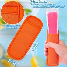 Set de 8 piezas de soportes y fundas para paletas heladas, soporte de paletas de silicona con pajita y fundas de neopreno reutilizables para evitar derrames y que las manos se congelen, ideal para niños pequeños