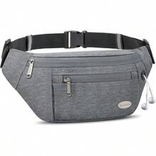 Entchin Fanny Pack Women Men,Crossbody Belt Bag With 4-Zipper Pockets,Adjustable Waist Bag Pack,One Of Most Popular Travel Essential Gifts Walking,Traveling,Cycling - 灰色 - 查看 1