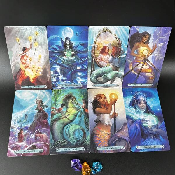 Premium Quality Mermaid Tarot Card Deck With Beginner's Guide, Fortune Teller Oracle Cards For Party, Family Gathering, Outdoor Camping Gifts, Card Material