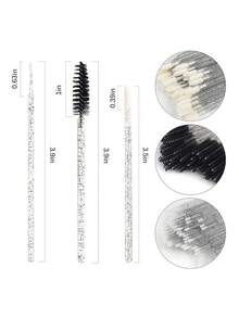 Juego de 600 suministros para extensiones de pestañas, que incluye 200 bobinas de pestañas, 200 pinceles negros para ojos, 200 pinceles de cristal para labios, 200 hisopos de algodón mini, cepillos de rímel y juego de herramientas de maquillaje (multicolor)