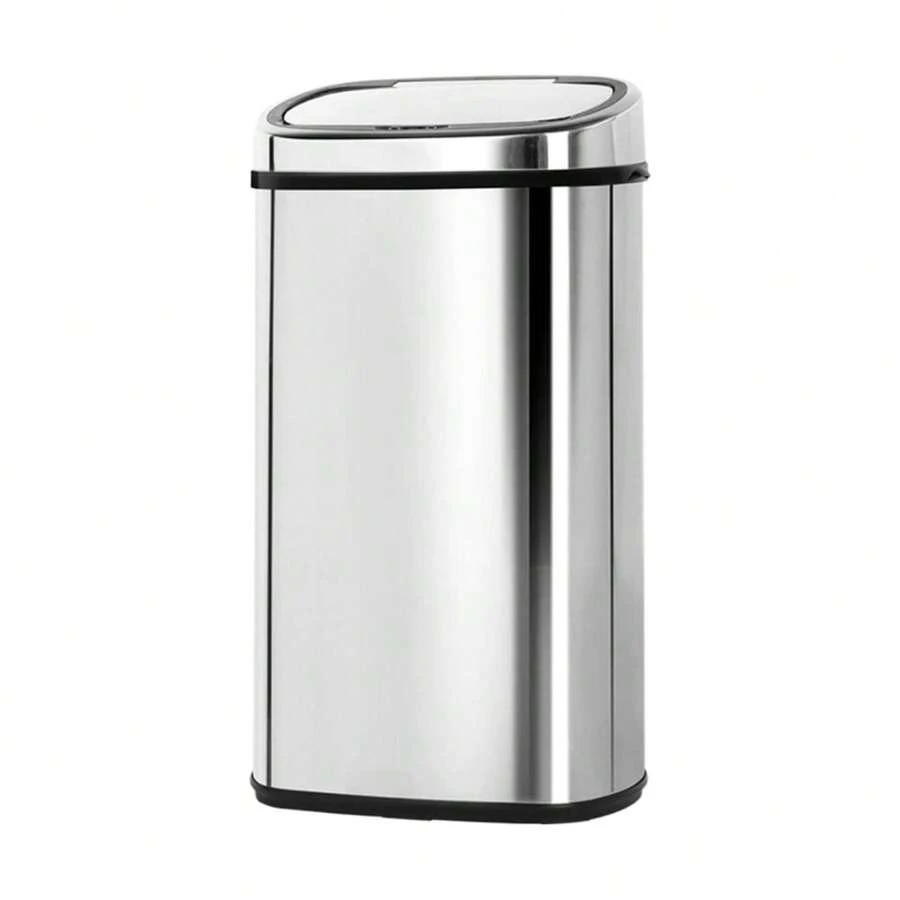 Devanti Rubbish Bin 68L Sensor White Steel Body Kitchen Trash Bins, Home Appliance, Senor And Manual Operation Liner Holder Fully Closed Lid Fingerprint Resistant - Bạc - Xem 1