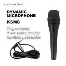 KSM8 Cardioid Microphone For Videoke Dynamic Plastic Wired Karaoke BBOX Recording Vocal Microphone For PC Stage Singing - Black - View 3