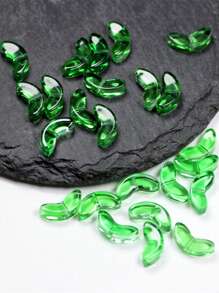 100pcs Tulip Flowers And Leaves Glass Beads For Jewelry Making Spacer Beads Kit Set For DIY Bracelets, Necklaces, Earrings, Bags, Phone Charms, Car Charms, Etc