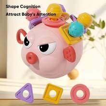 新生儿硅胶出牙玩具，可咬可抓曼哈顿球，适合0-3岁婴儿