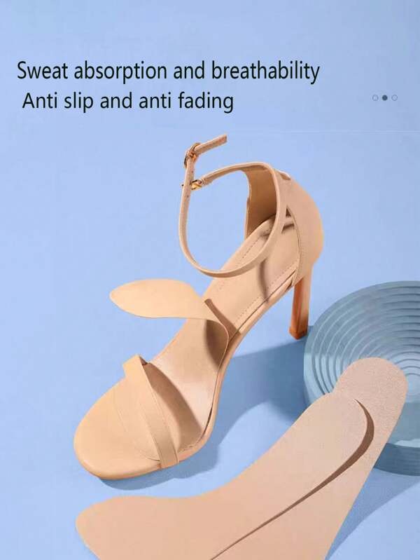 1 paio di solette da scarpe 3/4 in beige, antiscivolo, traspiranti, resistenti agli odori, adatte per sandali, tacchi alti e scarpe a rischio di scivolamento