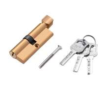 1pc 70mm Bedroom Door Copper Lock Core, Universal For Home Room Door, Smooth Opening, Includes 3 Keys, Single Door, Anti-Theft, Anti-Pry, Anti-Forcible Opening, Anti-Corrosion