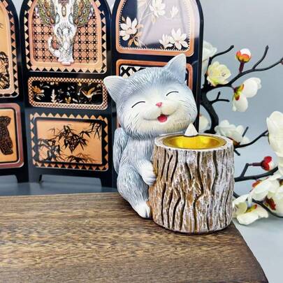 1pc, Mèo đáng yêu - Hình dạng lưng - Lư hương chảy, Một vật kỷ niệm bắt chước theo gốc cây. Nó lấp đầy không khí bằng khói uốn lượn, tạo ra bầu không khí tuyệt vời. Nó có thể được đặt trên bàn cà phê phòng khách, bệ cửa sổ phòng ngủ, bàn học hoặc mặt bàn văn phòng. Nó là một món quà tuyệt vời cho bữa tiệc, quà tặng sinh nhật và là một vật dụng không thể thiếu trong các lễ hội. Nó cũng hoàn hảo để trang trí nhà cửa.