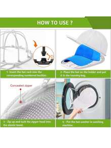 1pc Polyester Thick Mesh Laundry Bag, Convenient For Adult Use, Anti-Deformation Hat Holder, Baseball Cap Wash Bag