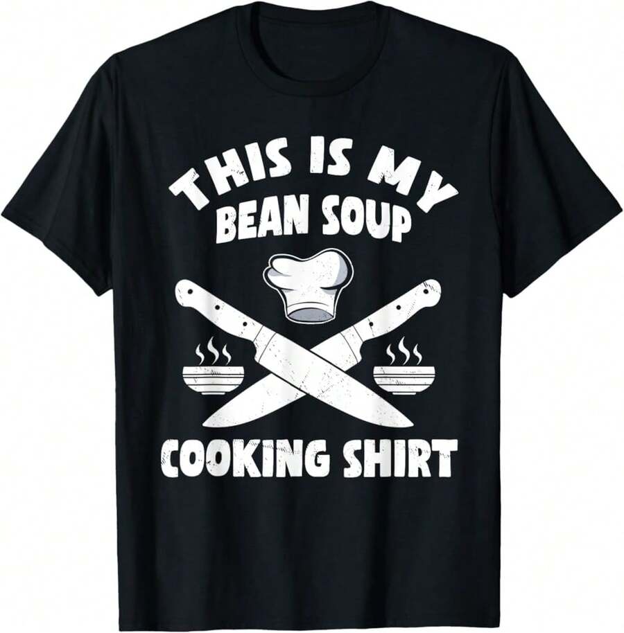 Funny Bean Soup Cooking Outfit Dry Beans Mix Lightweight Cotton T-Shirt - Black - View 1