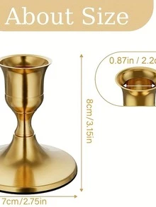 3/6/12/30 Pcs Gold Metal Candle Holders, Candle Stands, Suitable For Fireplace, Party, Christmas, Halloween, Dinner, Wedding, Anniversary, Birthday And Other Occasions, Can Be Used As Tabletop Center Decor (Candles Not Included)