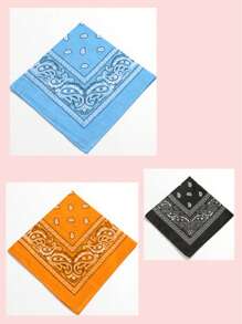 3pcs Paisley Pattern Headband Mask Bandana, Sports Cycling Bandana, Boho Chic Bandana