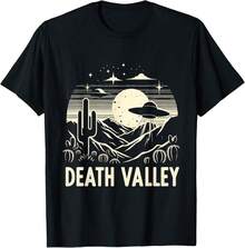 Death Valley National Park Souvenir Desert Ufo Cactus Lightweight Cotton T-Shirt - Black - View 1