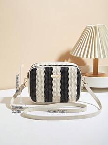 Women's Fashionable Colorful Woven Shoulder Crossbody Bag - Multicolor - View 6