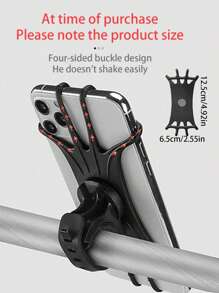1 pièce Support de smartphone en silicone pour vélo à installation rapide à 1%, type rotatif à 360°, support anti-chute, accessoire multifonctionnel de navigation extérieure pour vélo, VTT, chariot de courses, véhicule électrique, moto, etc.
