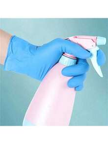 20/50/100 只乙烯基一次性手套，适用于家庭清洁和食物准备，多功能清洁手套（无盒） - 藍色 - 查看 2